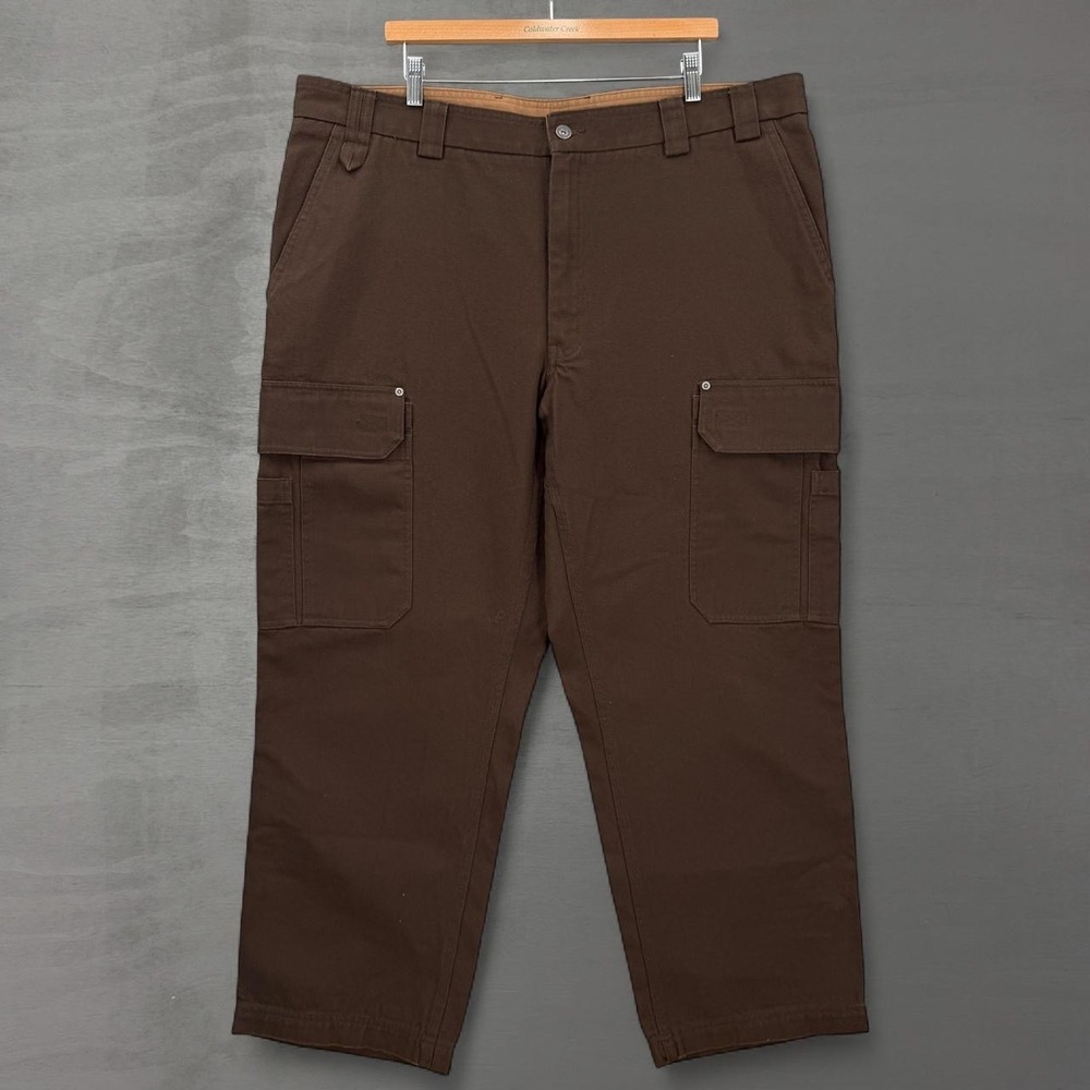 Duluth Trading Co Cargo Pants Brown Cotton Canvas Utility Rugged 42 x 30
